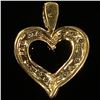 Image 2 : 1.2 DWT 10 KT Gold Heart Pendant w/ Diamond