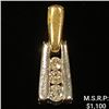 Image 1 : 1.1 DWT 14 KT Gold Pendant w/ Diamonds