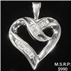 Image 1 : 1 DWT 10 KT Wht Gold Heart Pendant w/ Diamond
