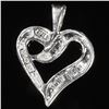 Image 2 : 1 DWT 10 KT Wht Gold Heart Pendant w/ Diamond