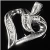 Image 3 : 1 DWT 10 KT Wht Gold Heart Pendant w/ Diamond