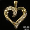 Image 1 : 0.7 DWT 10 KT Gold Heart Pendant w/ Diamond