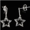 Image 2 : 1.3 DWT 10 KT Wht Gold Stars w/ Diamonds Earrings