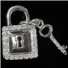 Image 2 : 1 DWT 10 KT Wht Gold Lock & Key Pendant w/