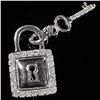 Image 4 : 1 DWT 10 KT Wht Gold Lock & Key Pendant w/