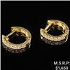 Image 1 : 1.1 DWT 14 KT Gold w/ Diamond Earrings