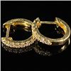 Image 3 : 1.1 DWT 14 KT Gold w/ Diamond Earrings