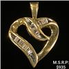 Image 1 : 1.1 DWT 10 KT Gold Heart Pendant w/ Diamond