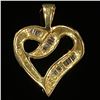 Image 2 : 1.1 DWT 10 KT Gold Heart Pendant w/ Diamond