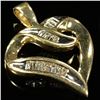 Image 3 : 1.1 DWT 10 KT Gold Heart Pendant w/ Diamond