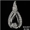 Image 1 : 1.1 DWT 10 KT Wht Gold Pendant w/ Diamond Lining