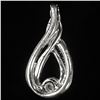 Image 2 : 1.1 DWT 10 KT Wht Gold Pendant w/ Diamond Lining