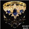 Image 1 : 2.2 DWT 14 KT Gold w/ Diamonds & Gems Ring Sz: 5
