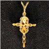 Image 2 : 0.9 DWT 14 KT Gold Cross Pendant w/ Diamond