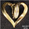 Image 1 : 1.2 DWT 10 KT Gold Heart Pendant w/ Diamond