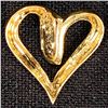Image 2 : 1.2 DWT 10 KT Gold Heart Pendant w/ Diamond