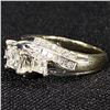 Image 2 : 3.1 DWT 14 KT Wht Gold w/ Diamond Ring Sz:5.5