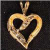 Image 2 : 1.5 DWT 10 KT Gold Heart Pendant w/ Diamond