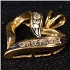 Image 3 : 1.5 DWT 10 KT Gold Heart Pendant w/ Diamond