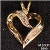 Image 1 : 1.6 DWT 10 KT Gold Heart Pendant w/ Diamond