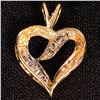 Image 2 : 1.6 DWT 10 KT Gold Heart Pendant w/ Diamond