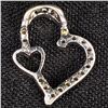 Image 2 : 1.1 DWT 10 KT Wht Gold Heart Pendant w/ Diamond
