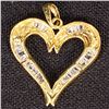 Image 2 : 1.5 DWT 10 KT Gold Heart Pendant w/ Diamond