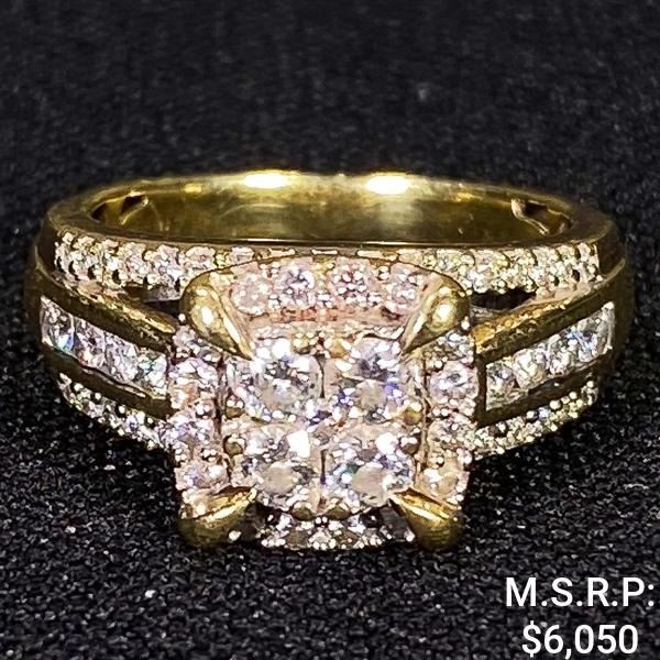 3.5 DWT 10 KT Gold w/ Diamond Ring Sz: 6