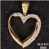Image 1 : 1.4 DWT 10 KT Gold Heart Pendant w/ Diamond