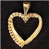 Image 2 : 1.4 DWT 10 KT Gold Heart Pendant w/ Diamond