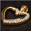 Image 3 : 1.4 DWT 10 KT Gold Heart Pendant w/ Diamond