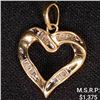 Image 1 : 1.7 DWT 10 KT Gold Heart Pendant w/ Diamond