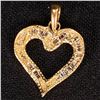 Image 2 : 1.7 DWT 10 KT Gold Heart Pendant w/ Diamond