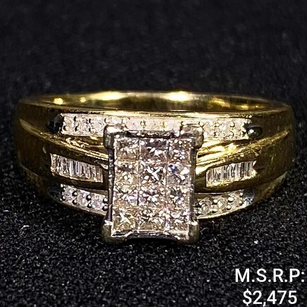 2.7 DWT 10 KT Gold w/ Diamond Ring Sz: 7