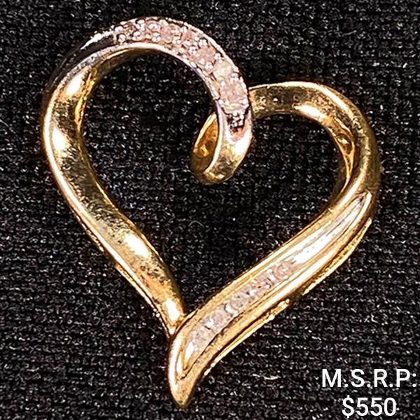 0.8 DWT 10 KT Gold Heart Pendant w/ Diamond