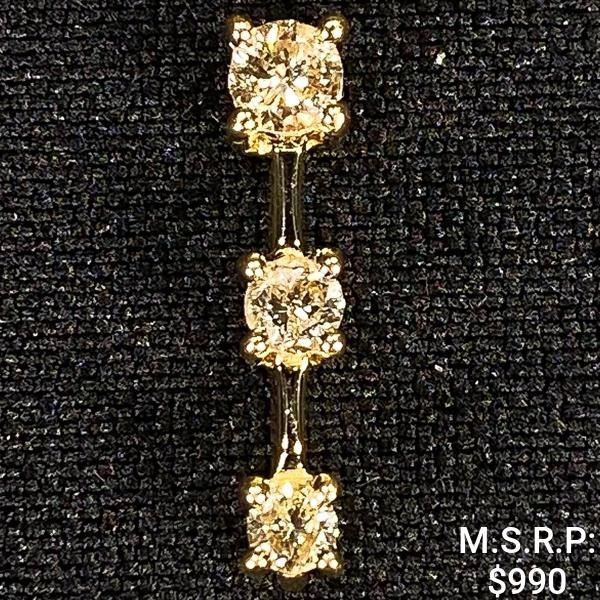 0.8 DWT 14 KT Gold Pendant w/ Diamonds