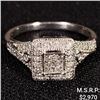 Image 1 : 2.3 DWT 14 KT Wht Gold w/ Diamond Ring Sz:7