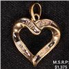 Image 1 : 1.8 DWT 10 KT Gold Heart Pendant w/ Diamond
