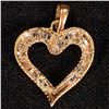 Image 2 : 1.8 DWT 10 KT Gold Heart Pendant w/ Diamond