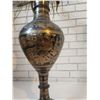 Image 3 : Large Brass Vase with Peacock Engraving