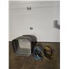 Image 1 : Metal Bin & 2 50' Outdoor (Polarized) Extension Cords