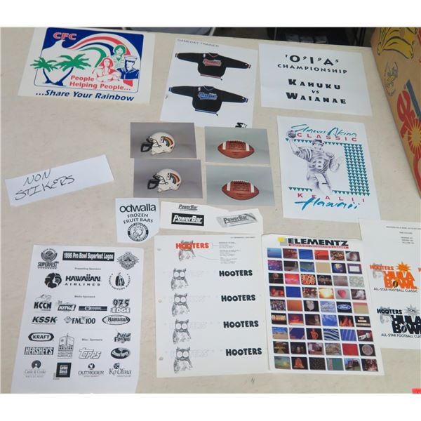 Multiple Promotions: O'I'A Championships, KCCN, Hooters, Pro-Bowl Logos, Hawaiian Air, etc