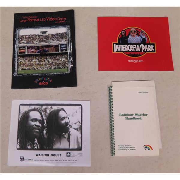 Qty 4 Promotions: Wailing Souls, Intercrew Park, Rainbow Warriors Handbook, etc