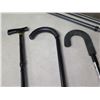 Image 4 : Qty Approx. 7 Canes: Quad Foot, T-Handle, Walking, etc