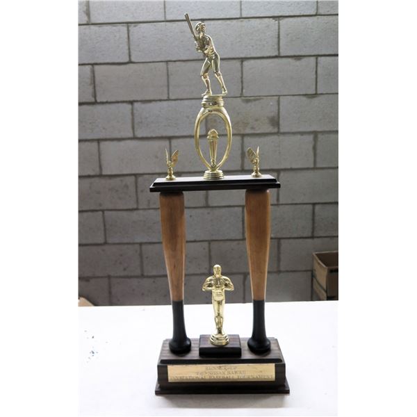 Runner Up 1987 Nissan Hawaii Invitational Baseball Tournament Trophy 9"x4"x26"H