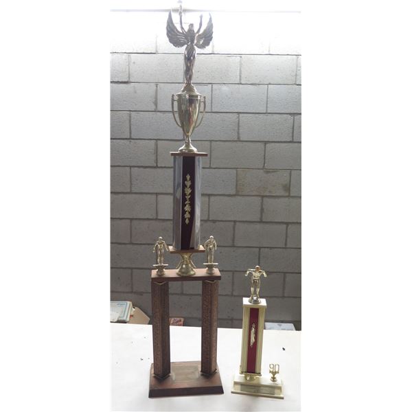 Kalani Invitational Swimming Meet 1990 1st Place Trophy & Wooden Award 18" & 48"H