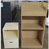Image 1 : Podium w/ Undershelf 24"x18"x49"H & Small Shelving Unit w/ Drawer 20"x16"x24"H