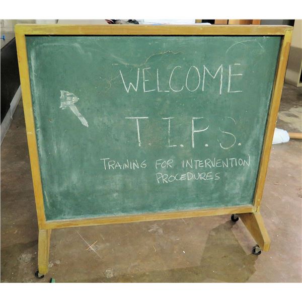 Rolling Wooden Chalkboard 48" x 48"H