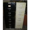 Image 1 : Qty 2 Metal 4-Drawer Filing Cabinets (No Keys)