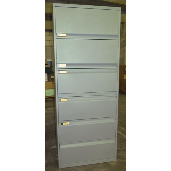 Metal 6-Drawer Lateral Filing Cabinet 30"x20"x75"H (No key)